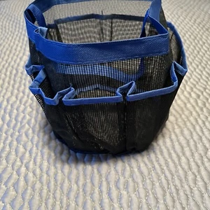 Shower Caddy Bag Netted Black/Blue - Picture 1 of 3
