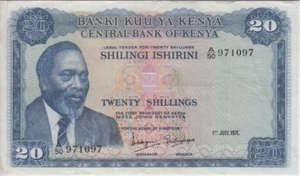 Kenya Banknote P8b-1097 20 Shillings 1.7.1971 prefix A/50, VERY FINE 2001 - Picture 1 of 2