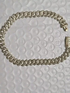 14k Yellow Gold Monaco  Bracelet Iced Out In 4to5 Carats Of Natural Diamond 9in. - Picture 1 of 8