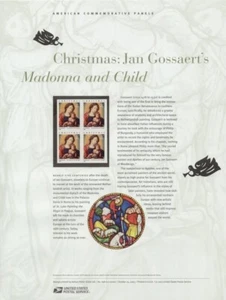 #698 37c Gossaert's Madonna #3820 USPS Commemorative Stamp Panel - Picture 1 of 1