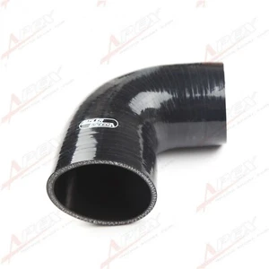 ADLERSPEED 4 Ply 3" To 2.75" ID 90 Degree Turbo Silicone Coupler Hose Pipe Black - Imagen 1 de 10