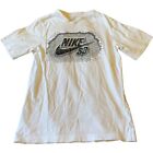 Nike Chłopięcy Duży Biały Krótki rękaw SB Swoosh Logo Grafika T-shirt Rozmiar L