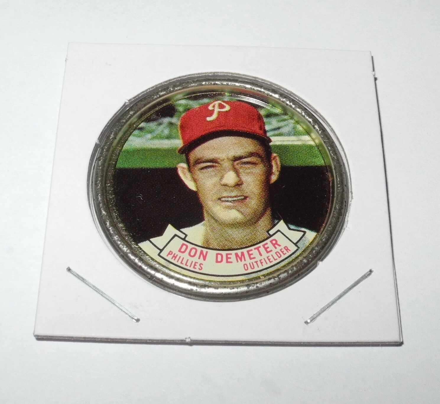 1964 Topps Baseball Coin Pin #116 Don Demeter Philadelphia Phillies Excellent