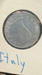 1954-R Italy 🇮🇹 5 Lire Coin Rudder/Dolphin - Picture 1 of 3