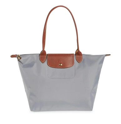 NWT LONGCHAMP Le Pliage Large Nylon Shouler Tote 1899089P51 GREY Made in FRANCE! - Image 1 of 4