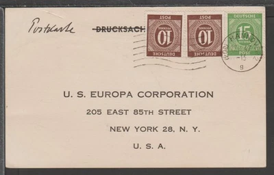 ✔️ ALEMANIA SEGUNDA GUERRA MUNDIAL ZONA DE OCUPACIÓN ALIADA postal rara Foto 1 de 2