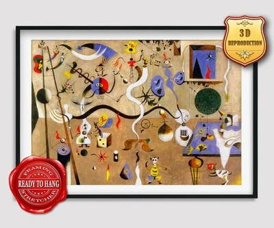 Joan Miro. Gel de texture effet 3D Arlequin's Carniva fait main prêt à... - Photo 1/4