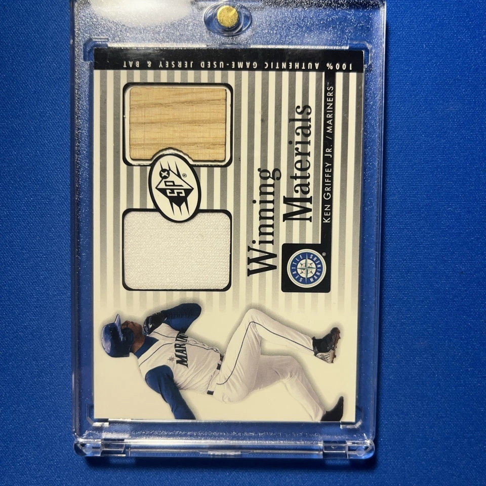 БЕЙСБОЛЬНАЯ КАРТОЧКА PSA 8 SP X ВЫИГРЫШНЫЙ МАТЕРИАЛ КЕН ГРИФФИ младший ФУТБОЛКА/БИТА - Изображение 1 из 3