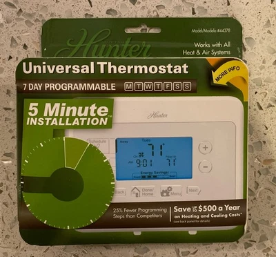 Hunter Home Universal 44378 цифровой 7-дневный программируемый термостат белый - Изображение 1 из 4