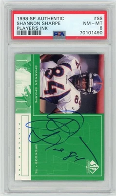 1998 Sp Authentic SHANNON SHARPE Players Ink Auto #SS PSA 8 - Image 1 of 2