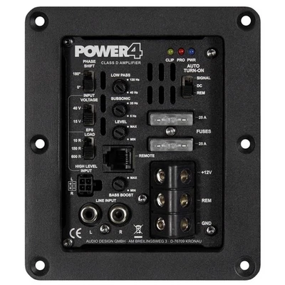Auto Verstärker Aktiv Modul Power4 460 Watt RMS Endstufe für 4 Ohm Subwoofer - Bild 1 von 4