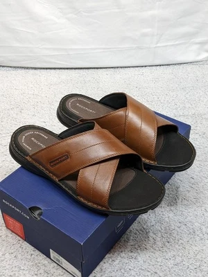 Rockport Darwin XBand Slide Sandal CH1925 Coach Brown Leather Upper Size 15W NIB - Image 1 of 4