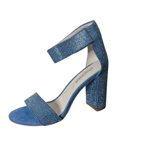 Jeffrey Campbell blaue Strass-Sandale Absatzgröße 7,5 nur linker Schuh amputiert - Bild 1 von 10
