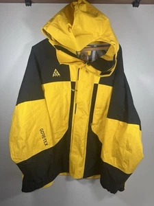 Men's XL - Nike ACG Gore-tex Waterproof Zipper Hooded Jacket Yellow & Black - Picture 1 of 8