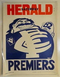 Original WEG Herald π 1982 VFL GRAND FINAL PREMIERS POSTER Laminated π CARLTON - Picture 1 of 7