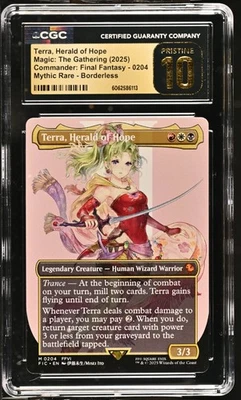 TERRA, HERALD OF HOPE Final Fantasy Borderless Mythic CGC Pristine 10 MTG - Image 1 of 2