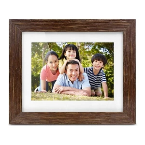 7" Distressed Wood Digital Photo Frame, Auto Slideshow Feature, USB/SD/SDHC S... - Picture 1 of 8