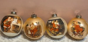 Set 4 addobbi natalizi vintage in vetro di Babbo Natale - decorazione natalizia retrò - Foto 1 di 24
