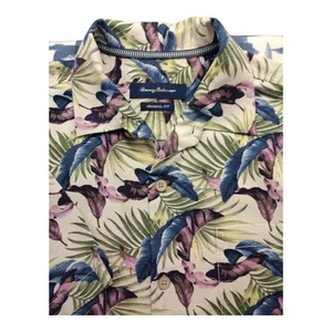 Tommy Bahama Short Sleeve Shirt Silk Mens L Tropical Print - Picture 1 of 4