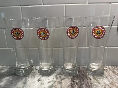 Juego de 4 vasos de cerveza Louisiana Ragin Cajun (UL) 12 oz, con licencia, nuevos-prístinos Foto 1 de 4