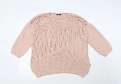 Dorothy Perkins Womens Pink Round Neck Cotton Blend Jumper Size 16 - Image 1 of 4