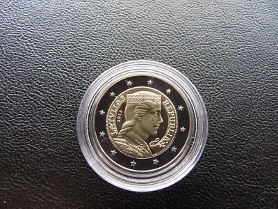 Latvia 2015 year PROOF QALITY  coin 2 euro  Latvian folk maiden MILDA - Image 1 of 4