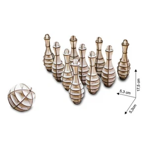 Eco Wood Art - Holz Modellbau mini Bowling Spiel 131 Teile - Picture 1 of 3