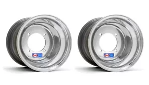 DWT Polished ATV Rear Wheels Rims PAIR 10" 10x9 Yamaha YFZ450 Banshee Raptor 700 - Picture 1 of 1