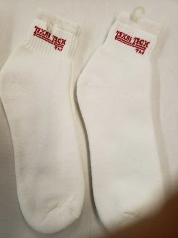 NCAA Texas Tech Red Raiders Men's Ankle Socks Size 10-13 (2 Pairs) White Cover