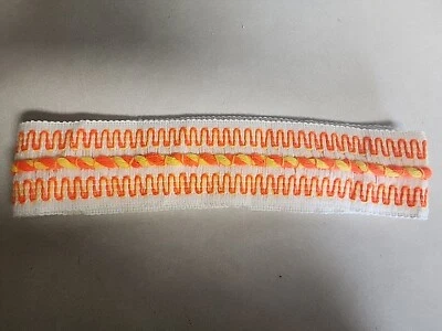 Mod 1960-70’s  Decorative Fabric Trim Neon Orange Yello Retro Boho 54 Inches - Image 1 of 4