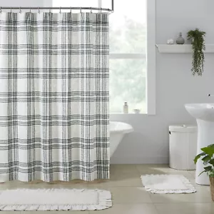 Shower Curtain Pine Grove Plaid Farmhouse 72x72 Woven Cotton Bath VHC Brands - Picture 1 of 8