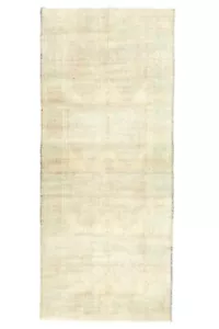 Muted rustic chic wide Turkish runner- Vintage Oushak primitive rug- 5.1x11.5 ft - Picture 1 of 13