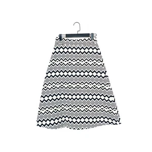 Monsoon Midi Fit & Flare Aztec Pattern Jacquard Black Gold Metallic - Size 8 - Picture 1 of 15