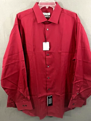 NWT Calvin Klein Size 18 34/35 Red Clay Regular Fit Pima Long Sleeve Dress Shirt - Image 1 of 4