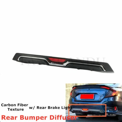 Fit For HONDA Civic Sedan 2016-2021 Rear Bumper Lower Lip Diffuser Fin Spoiler Foto 1 de 4