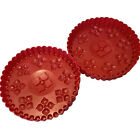 2 Silicone Round Baking Molds 9” Red Cookie Tarts IceCream Cakes Ornate Design