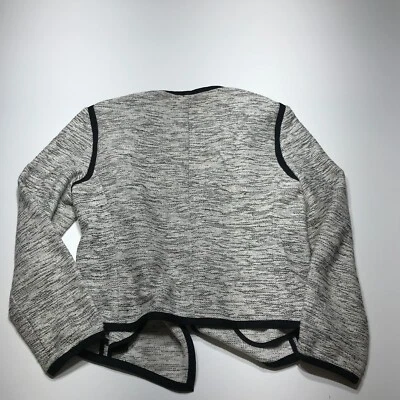 Ann Taylor Petite Jacket Womens Size MP Black White Gray Woven Open Front - Image 1 of 4