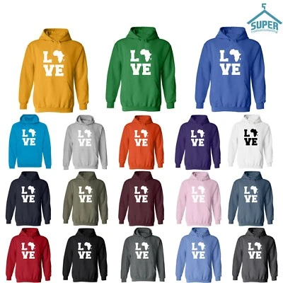 Black Power LOVE HOODIE SWEATSHIRT AFRICA MAP Civil Rights Hoodie Sweatshirt - Image 1 of 3