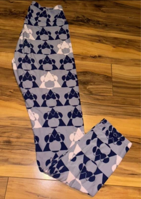 LuLaRoe Leggings Womens One Size Disney Pink & Purple Minnie Head Stretch Pants - Image 1 of 2