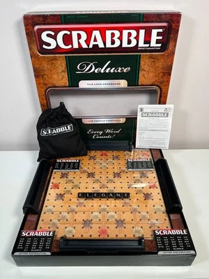 Scrabble Deluxe Tile Lock Game With Low Profile Turntable - Mattel 2009 - VGC - Image 1 of 4