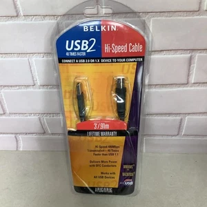 Cable Belkin USB2 de alta velocidad 3'/,91 m enchufe A/B cables de computadora - Imagen 1 de 5