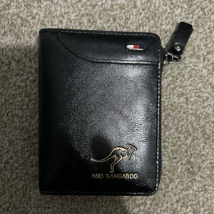 Leather Wallet with Zipper Multi Business Credit Card Holder Wallet - Picture 1 of 4