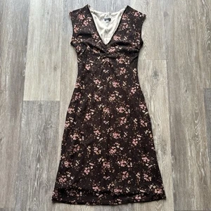 Vintage 90s Heart Moon Star Floral Whimsy Fairy Cottage Sheer Midi Dress Size L - Picture 1 of 12