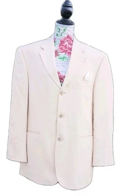 Stafford шерсти шелк бежевый Sport пальто 40с Мужская куртка Blazer карьера свадьбы  - Изображение 1 из 4