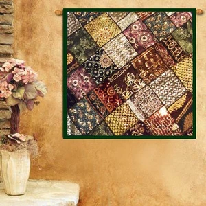 40" Sala de estar Patchwork Puerta Colgante Toran Algodón Ventana Topper Bordado - Imagen 1 de 11