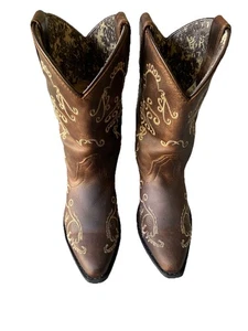 SMOKY MOUNTAIN BOOTS Girls' Marilyn 3754C Distressed Leather Youth Size 2 R - Picture 1 of 5