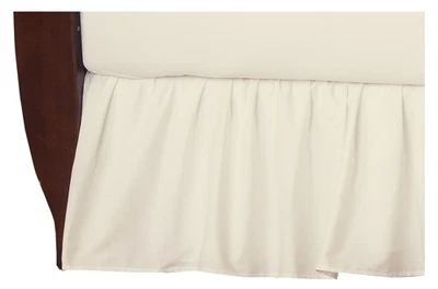 AMERICAN BABY COMPANY 100% NATURAL COTTON PERCALE RUFFLED CRIB SKIRT CREAM 52"L  - Image 1 of 4