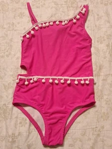 BETSEY JOHNSON Hot Pink  Tankini  one piece Swim Suit girls sz M(10)  - Picture 1 of 7