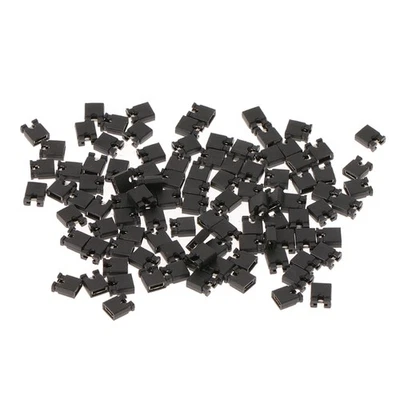 100 Pcs 2.54mm Standard Jumper Blocks Caps For Hard Drive DVD Motherboards - Image 1 of 4