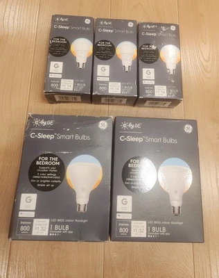 C-Sleep by GE (2) BR30 Tunable Smart LED Floodlight Bulbs (3) A19 Smart LED Bulb - Image 1 of 4